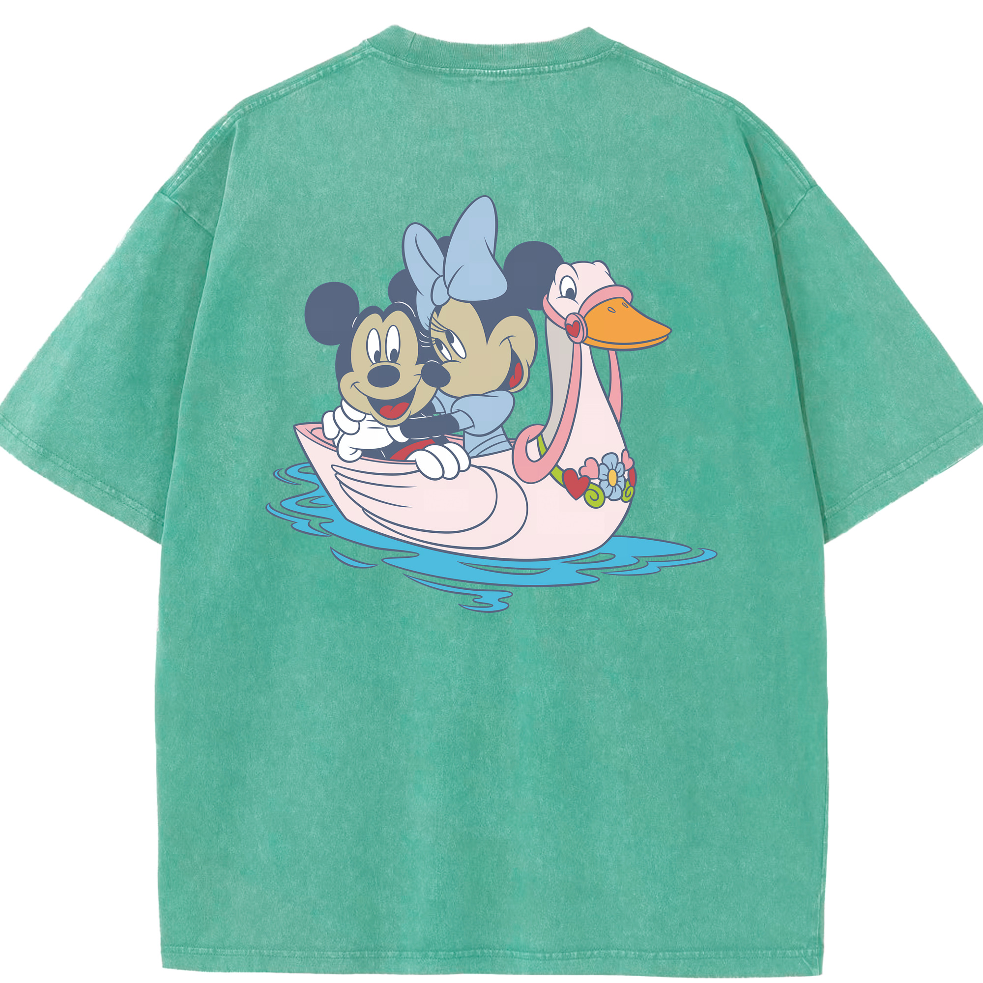（画像用） ミッキーマウス Mickey Mouse 綿100% ヴィンテージ風 半袖Tシャツ（背面プリント）